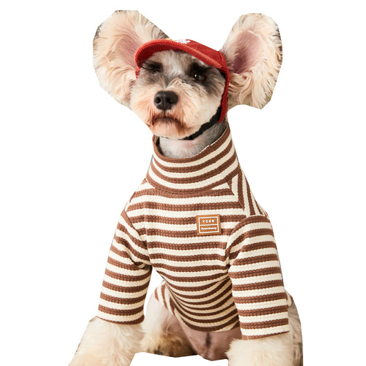 Blusa Dos Piezas a Rayas con Cuello Alto para Gato - Image 9