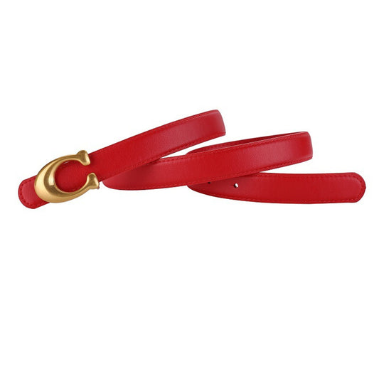 Cinturón Malla Rojo con Hebilla C - Accesorio Versátil y Moderno para Mujer