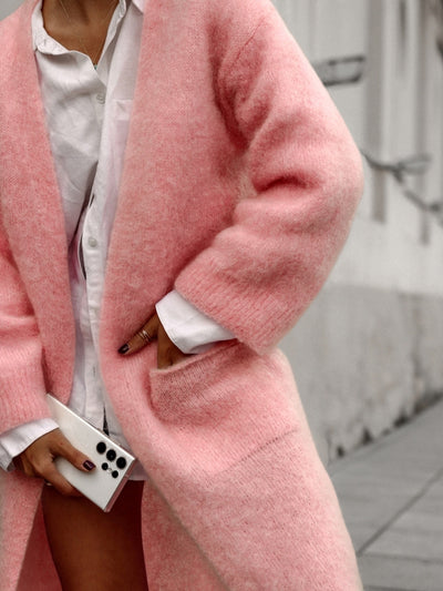 Abrigo Suéter Elegante Suelto con Bolsillos para Mujer - Otoño e Invierno - Image 11