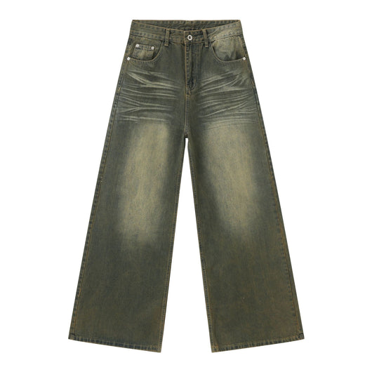 Jeans Azul Cyan Estilo Retro Americano con Desgastes para Hombre - Image 5