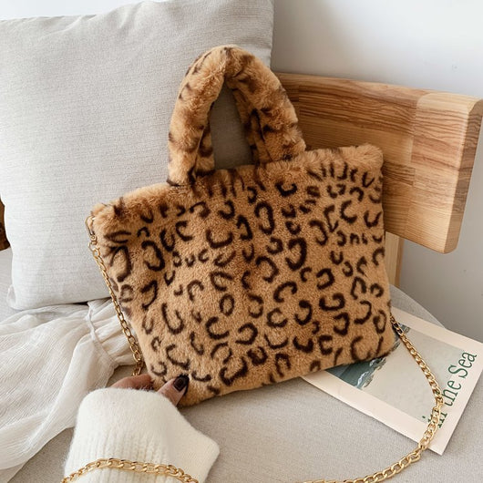 Bolso Tote Leopardo con Cadena y Correa Crossbody - Image 21