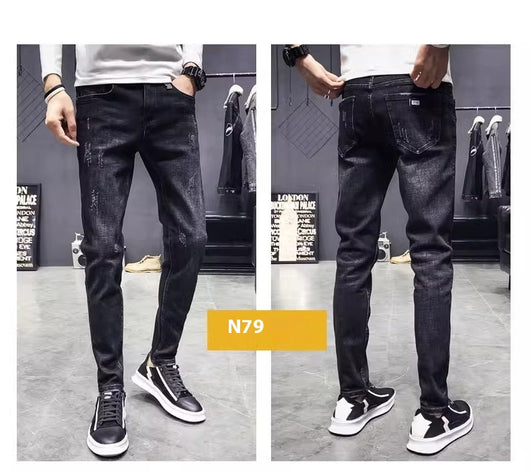 Jeans Negros Slim Fit Elásticos Ajustados para Hombre - Image 9