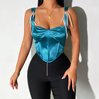 Tirantes de Satén para Mujer - Top Corto Ajustable Verano - Image 7