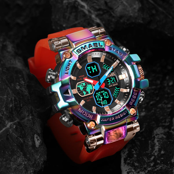 Reloj Deportivo de Aleación Colorida para Hombre