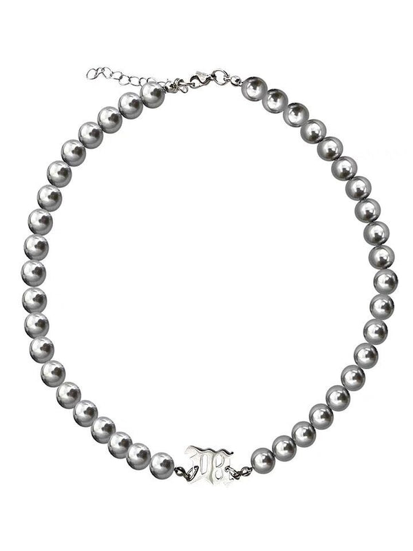 Collar Hombre Gris Perla con Letras - Diseño Versátil y Moderno - Image 3