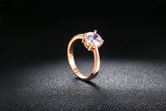 Anillo de Oro Rosado con Circonita Brillante - Image 6