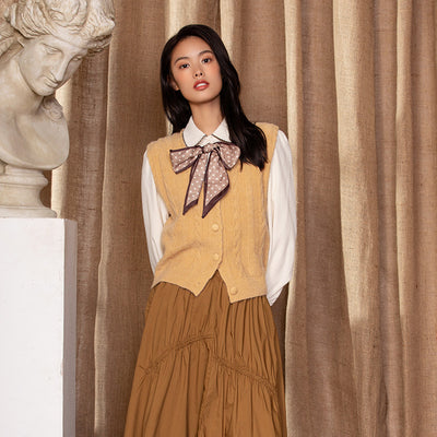 Conjunto Preppy de Chaleco y Camisa - Traje Dos Piezas Elegante - Image 12