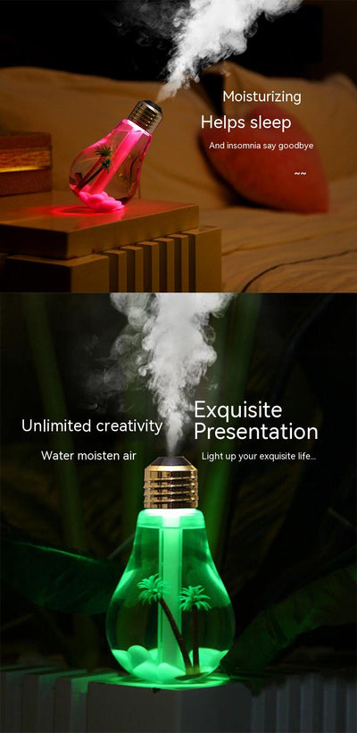 Humidificador Lámpara Nocturna con Paisaje Miniatura y Luz LED Colorida - Image 12