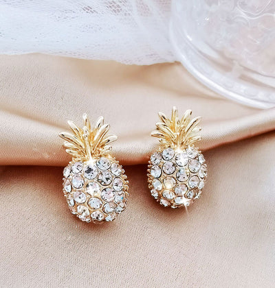 Aretes Colgantes de Piña con Diamantes - Image 7