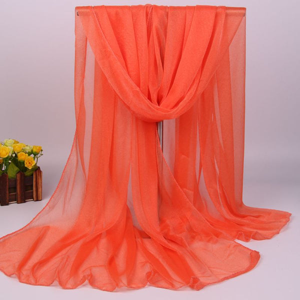 Foulard Largo de Gasa para Mujer - Protección Solar y Estilo Versátil
