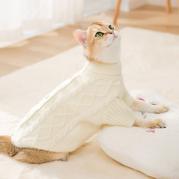Suéter Gatito Tejido Cálido para Otoño e Invierno