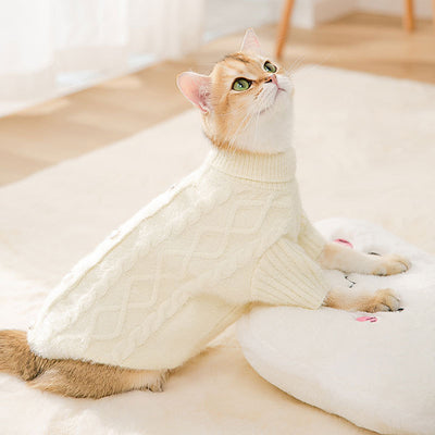 Suéter Gatito Tejido Cálido para Otoño e Invierno
