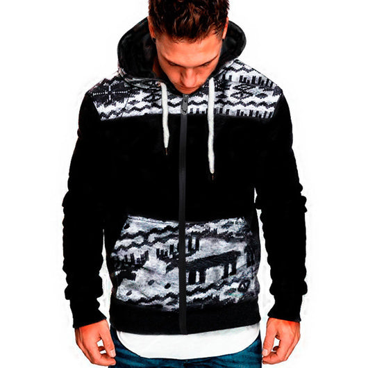 Cardigan Navideño para Hombre con Estampado de Reno, Capucha y Cierre - Image 17