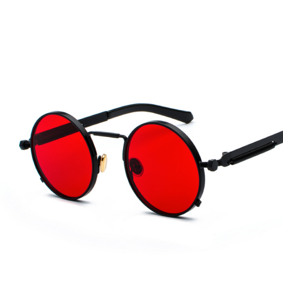 Gafas de Sol Estilo Punk con Patas Metálicas y Lentes Reflectivas