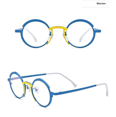 Lentes de Titanio Ultraligeros Multicolor para Miopía - Marco Óptico Redondo Unisex - Image 12