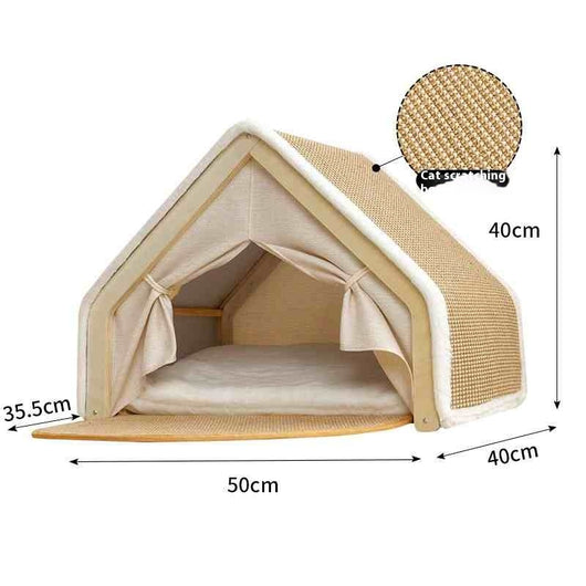 Carpa Rascador para Gatos con Tablero Sisal Resistente al Viento - Image 4