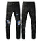 Jeans Masculinos com Patches de Letra Estilo Urbano Americano