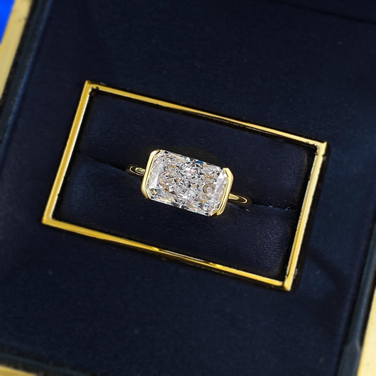 Anillo de Plata 925 con Corte de Hielo Floral Rectangular 7-11mm - Image 10