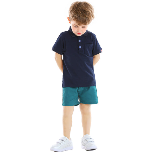 Playera Infantil Manga Corta Estilo College Transpirable con Cuello - Image 7