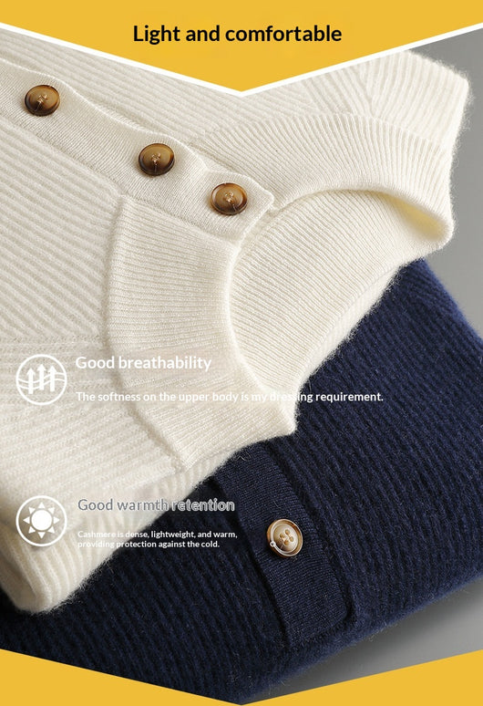 Suéter de Cachemira Cuello Medio Alto para Otoño e Invierno - Image 22
