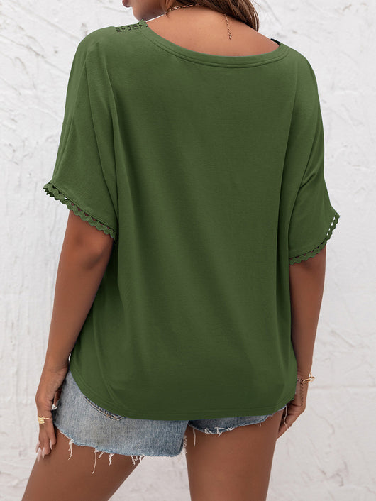 Suéter Suelto de Verano con Cuello V y Detalles Calados - Image 13