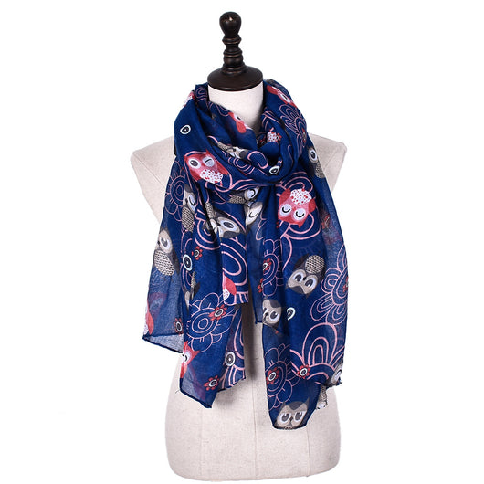 Chal Estampado con Búhos de Colores para Mujer - Image 7