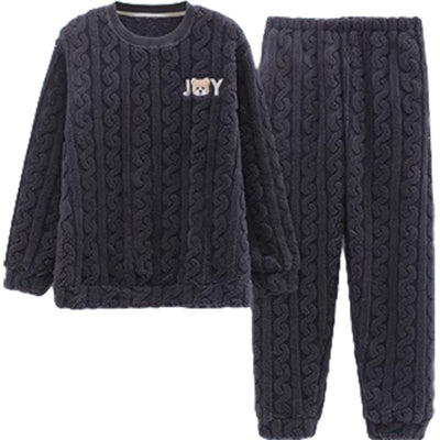Pijama Térmico de Terciopelo Coral para Hombre - Abrigo Invierno - Image 5