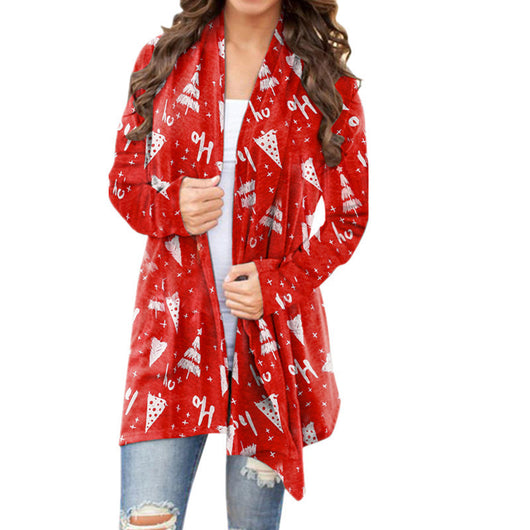 Cardigan Navideño Estampado de Manga Larga para Mujer - Image 5