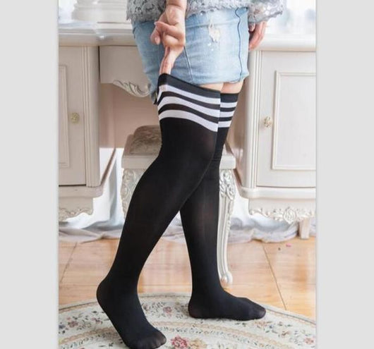 Medias Altas Plus Size para Mujer - Calcetines Muslo Elásticos Talla Grande - Image 10