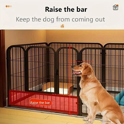 Corral Moderno de Hierro para Perros Pequeños y Medianos - Puerta de Aislamiento Interior