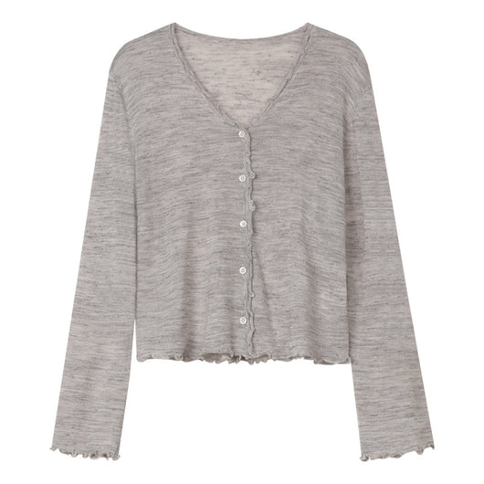 Cardigan Tejido con Encaje Efecto Hongo Arbóreo y Botones - Image 7