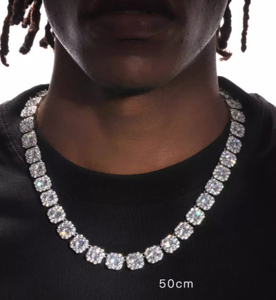 Collar de Oro Blanco 18K con Diamantes de Azúcar de Roca - Image 6