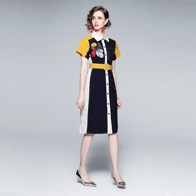 Vestido Camisero con Bordado y Cuello Solapa - Image 7