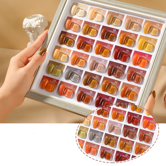 Set de Esmalte Gel Honey Milk Tea - 30 Colores Pop Celebrity
