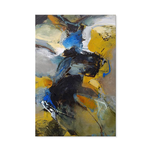 Cuadro Abstracto Moderno en Óleo - Lienzo Enrollable sin Marco para Decoración