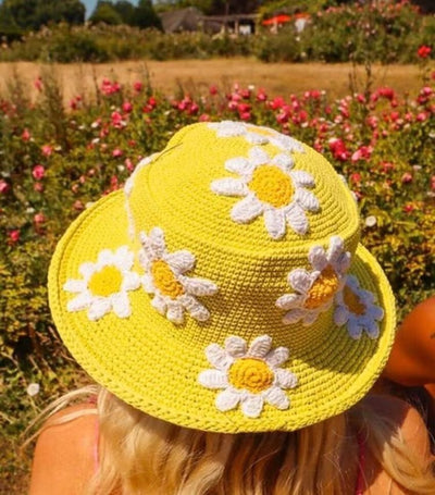 Sombrero Pescador Tejido con Flores para Mujer - Estilo Japonés Versátil - Image 5