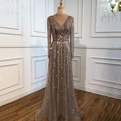 Vestido de Noche de Lujo con Cuentas para Banquete y Eventos - Image 10