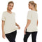 Blusa Suelta de Verano Cuello Redondo con Abertura Lateral
