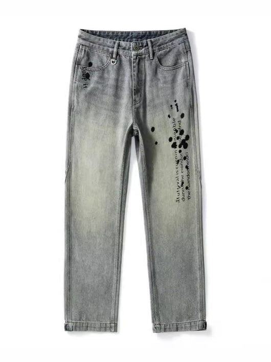 Pantalones Rectos Anchos Lavados Vintage para Hombre - Image 14