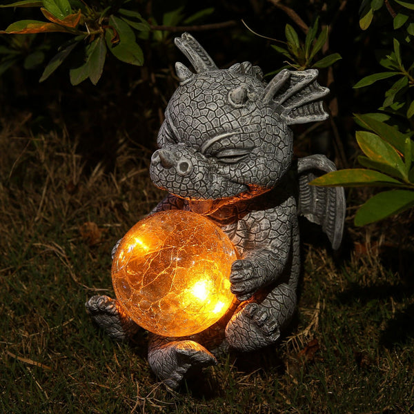 Lámpara Solar Dragón Alado con Luz LED para Jardín y Patio
