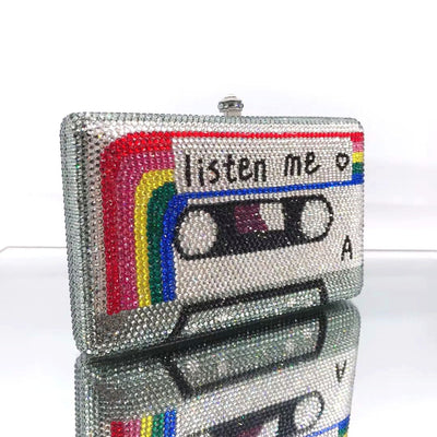 Bolso de Noche Clutch Cassette con Cristales para Mujer - Image 3