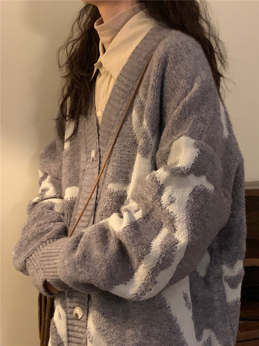 Cardigan Vintage Americano Oversized para Invierno - Image 6
