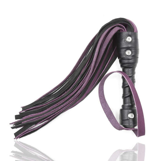 Látigo de Cuero Púrpura y Negro con Borlas - Image 13