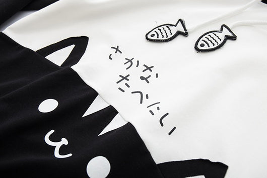 Sudadera con Capucha Estampado Gato Mori Kawaii para Mujer - Image 4