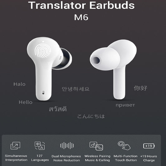 Auriculares Inteligentes M6 con Traductor Bluetooth en 127 Idiomas