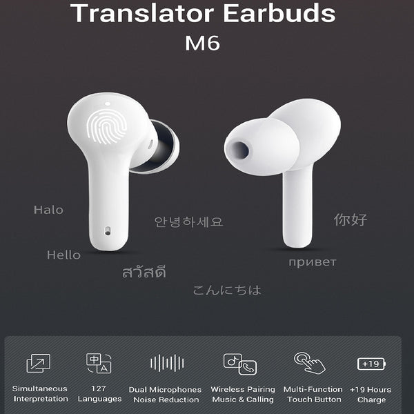 Auriculares Inteligentes M6 con Traductor Bluetooth en 127 Idiomas