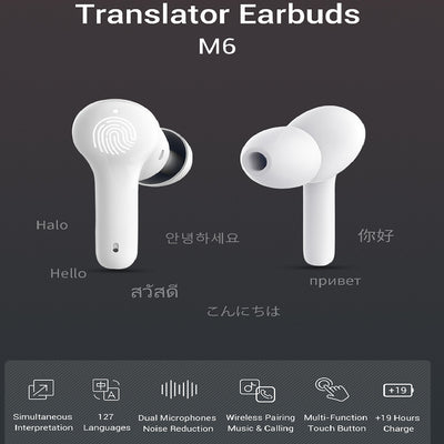 Auriculares Inteligentes M6 con Traductor Bluetooth en 127 Idiomas