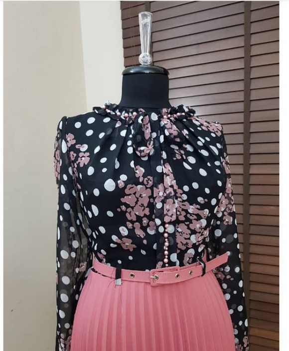 Vestido de Gasa Estampado para Mujer - Colección Otoño