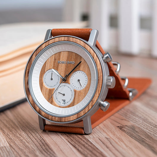 Reloj de Cuarzo con Caja de Madera Natural - Image 3