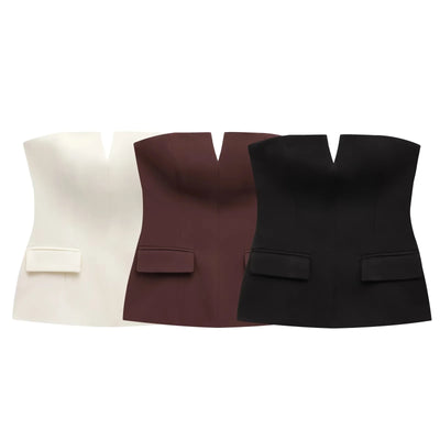 Top Strapless Liso Sin Tirantes - Image 2